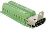 Delock 65168 HDMI-Steckverbinder Buchse, Einbau vertikal Polzahl: 20 Silber 1 St.