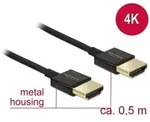 Delock HDMI Anschlusskabel HDMI-A Stecker, HDMI-A Stecker 0.50 m Schwarz 84786 4K