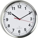TFA Dostmann 60.3529.02 Funk Wanduhr 22 cm x 45 mm Aluminium Leisegang-Uhrwerk,