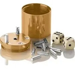 Piatnik 3002 - SUPER SIX Travel Alu, Gold, Premium, 5+&Oslash;5cm, Reisespiel