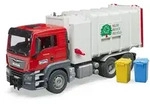 bruder 03761 MAN TGS Seitenlader M&uuml;ll-LKW und 2 M&uuml;lltonnen