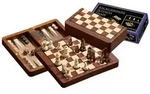 Schach Backgammon Dame Set, Reise, Feld 18 mm, magnetisch