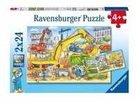 Ravensburger 078004 - Viel zu tun auf der Baustelle, 2x24 Teile, Kinderpuzzle