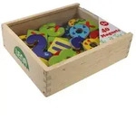Holz Magnet Zahlen, Holzkassette