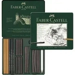 Faber-Castell Pitt Charcoal Set, Rei&szlig;- und Zeichenkohle mit Zubeh&ouml;r, 24er Set