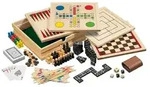Philos 3099 - Spielesammlung 10, klein, Spieleklassiker mit Zubeh&ouml;r, Holz