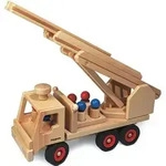 Fagus 10.48 - Feuerwehr Leiterwagen, Holzspielzeug