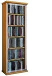 Holz CD DVD Stand Regal Schrank Classic Glast&uuml;r
