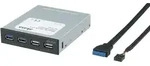 Akasa AK-ICR-12V3 USB-Hub 4 Port USB-A USB 3.0 5 GBit/s Schwarz