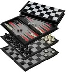 Schach-Backgammon-Dame-Set, Feld 37 mm