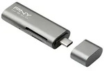 PNY R-TC-UA-3N1E01-RB Externer Speicherkartenleser USB-C&reg; (USB 3.2 Gen 1) Metallic