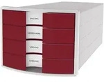 HAN Schubladenbox IMPULS 1012-17 DIN A4/C4 4F&auml;cher geschl. l.gr/rt