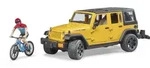 bruder 02543 JeepWrangler RubiconUnlimited, Mountainbike und Radfahrer