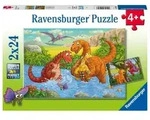 Puzzle Ravensburger Spielende Dinos 2 X 24 Teile