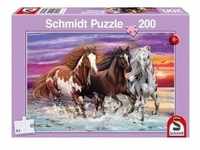 Schmidt 56356 - Wildes Pferde-Trio, Kinderpuzzle, Puzzle, 200 Teile