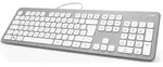 Hama KC-700 USB Tastatur Deutsch, QWERTZ Silber, Wei&szlig;