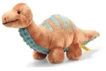 Steiff 087837 - Bronko Brontosaurus, stehend, orange/petrol, Dino, Pl&uuml;sch, 28 cm