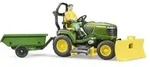 bruder 62104 bworld John Deere Aufsitzrasenm&auml;her, Anh&auml;nger + G&auml;rtner