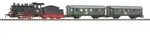 Start-Set mit Bettung Personenzug Dampflok mit Tender