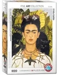 Selbstbildnis mit Dornenhalsketten und Kolibri von Frida Kahlo 1000 Teile