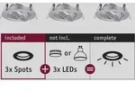 Paulmann 92490 EBL Choose Einbauring 3er Set 10W Aluminium (gedreht)