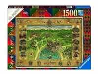 Ravensburger 16599 - Harry Potter, Hogwarts Karte, Puzzle, 1500 Teile
