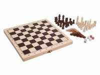 small foot 3453 - Spieleklassiker 3in1 im Holzkoffer (Schach/Dame/Backgammon)