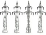 Kibri 38533 H0 Deko-Set Strommasten, 4er