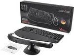 Perixx PERIDUO-605BDE Funk Tastatur, Maus-Set Deutsch, QWERTZ Schwarz Ergonomisch,