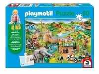 Schmidt 56381 - Playmobil, Zoo, Puzzle mit Original Figur, 60 Teile
