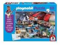 Schmidt 56382 - Playmobil, Piraten, Puzzle mit Original Figur, 60 Teile