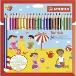 STABILO Dreikant-Buntstift - Trio dick - 24er Pack - mit 24 verschiedenen Farben und