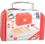 small foot 11183 - Spielset Arztkoffer aus Holz, inkl. Spritze, Stethoskop,