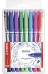STABILO Fineliner mit gefederter Spitze - SENSOR F - fein - 8er Pack - mit 8