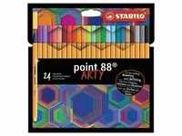 Fineliner - STABILO point 88 - ARTY - 24er Pack - mit 24 verschiedenen Farben