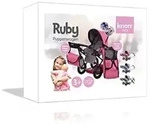 Knorrtoys 63122 - Ruby Jeans Grey Kombi Puppenwagen, grau, rosa
