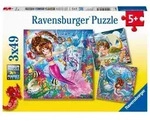 Kinderpuzzle 3x49 Teile - Bezaubernde Meerjungfrauen