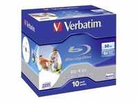 1x10 Verbatim BD-R Blu-Ray 50GB 6x Speed printable Jewel Case