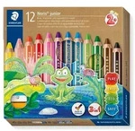 STAEDTLER Noris junior 140 Kindermalstift 3 in 1, Kartonetui mit 12 Malstiften in