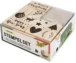 Folia Holzstempel-Set CHRISTMAS, inkl. 10 Holzstempel und 2 Stempelkissen