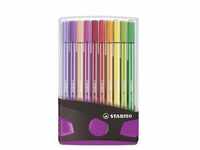 Premium-Filzstift - STABILO Pen 68 ColorParade - 20er Tischset in anthrazit/pink -