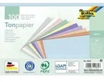 Folia Tonpapier PASTELL, DIN A4, 100 Blatt in 10 Farben sortiert