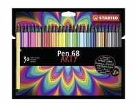 Premium-Filzstift - STABILO Pen 68 - ARTY - 30er Pack - mit 30 verschiedenen...