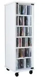 Holz CD DVD Stand Regal Schrank Valenza Glast&uuml;r