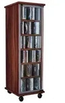Holz CD DVD Stand Regal Schrank Valenza Glast&uuml;r
