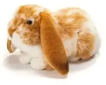 Teddy Hermann 93791 - Hase, Widder-Kaninchen hellbraun-wei&szlig;/gescheckt, 30 cm,