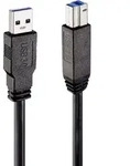 LINDY USB-Kabel USB 3.2 Gen1 USB-A Stecker, USB-B Stecker 10.00 m Schwarz 43098