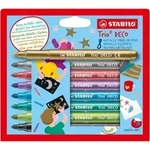 STABILO Metallic-Filzstift mit robuster XL-Spitze - Trio DECO - 8er Pack - mit 8