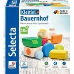 Selecta 62076 - Klettini&reg; Bauernhof, Klett-Fahrzeug, Holz, 7-teilig