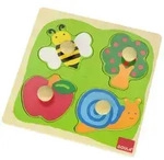 Holzpuzzle Biene, Apfelbaum und Schnecke